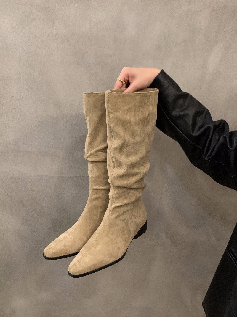Women's autumn and winter velvet pile boots long leg knight boots