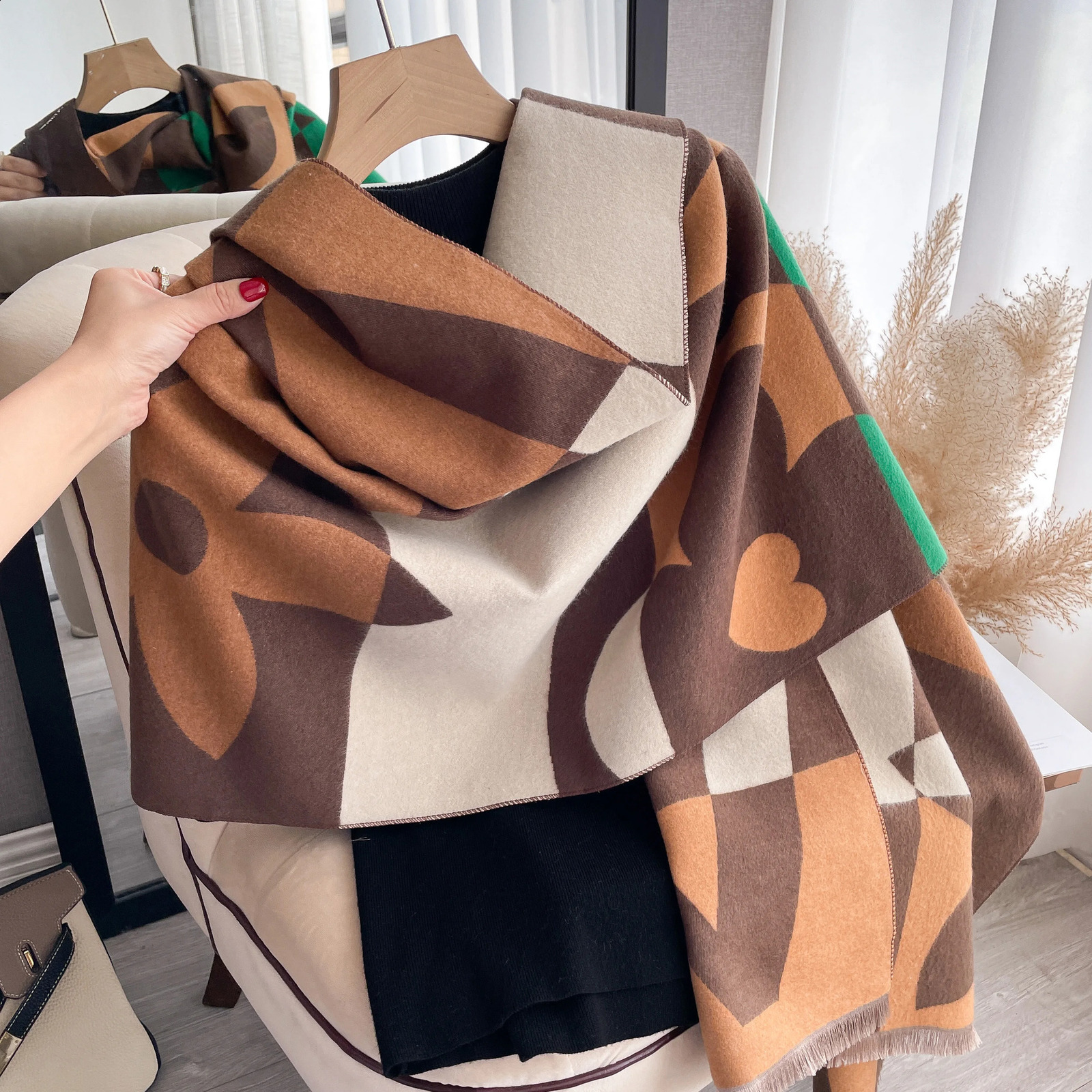 Cashmere Scarf for Women Thick Warm Winter Blanket Female Quality Shawl Wrap Bufanda 2024 Poncho Echarpe Pashmina y240828