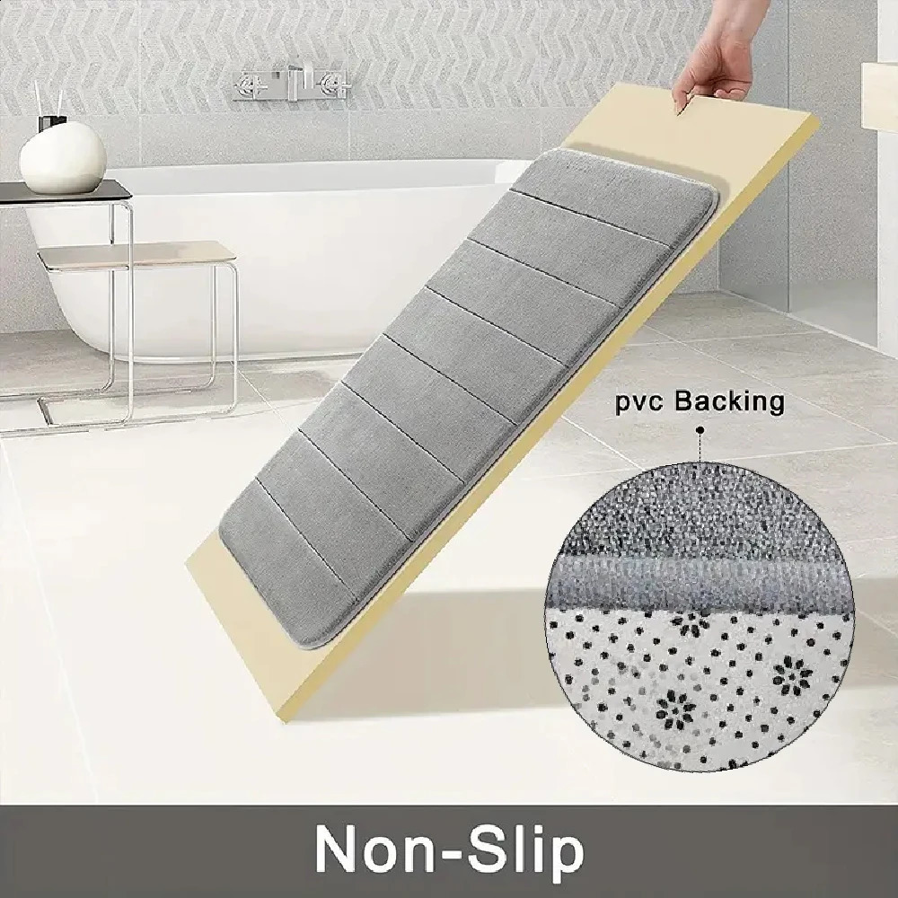 3 Pcs Bathroom Mat Set Nonslip Toilet Carpet Memory Foam Absorbent Floor Mats Shower Rug Home Decor Waterproof Footpad 240830