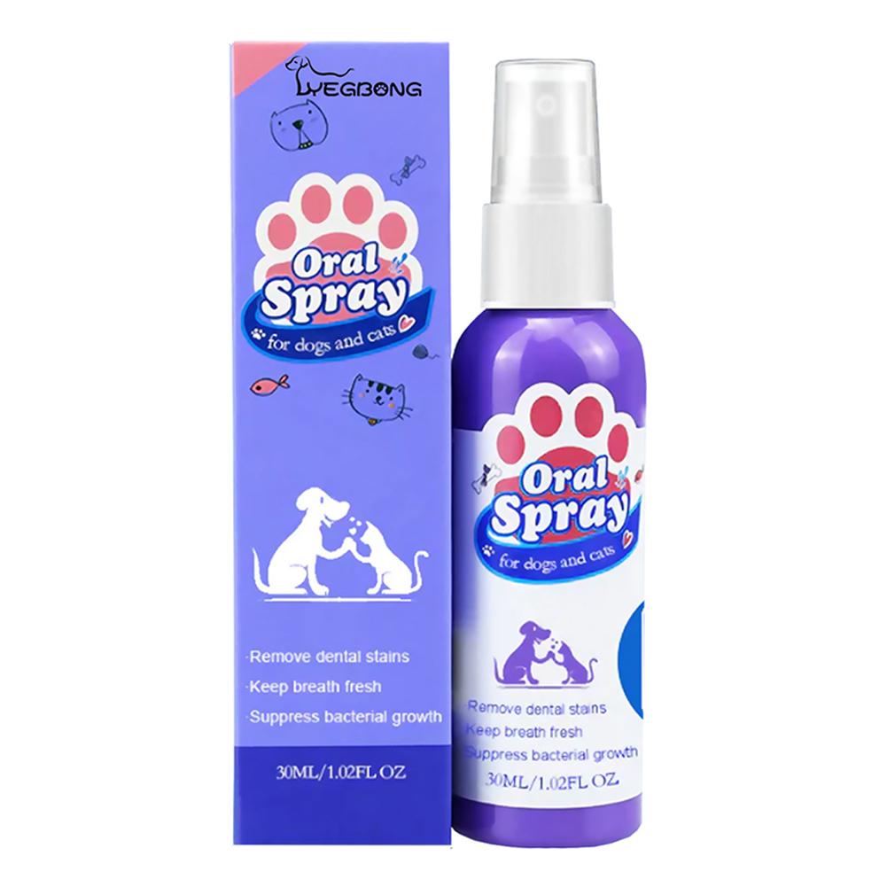 30ml Pet Spray Oral Care for Dogs Removes Plaque Cleans Teeth Breath Freshener Dogs Cats Teeth Clean Deodorant Prevent Calculus