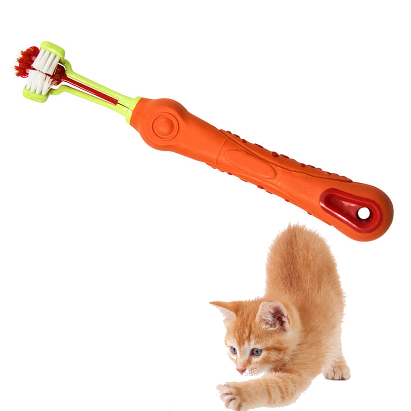 3 Sided Pet Toothbrush Multi Angle Dog Cat Toothbrush Pet Supplies For Oral Cleaning