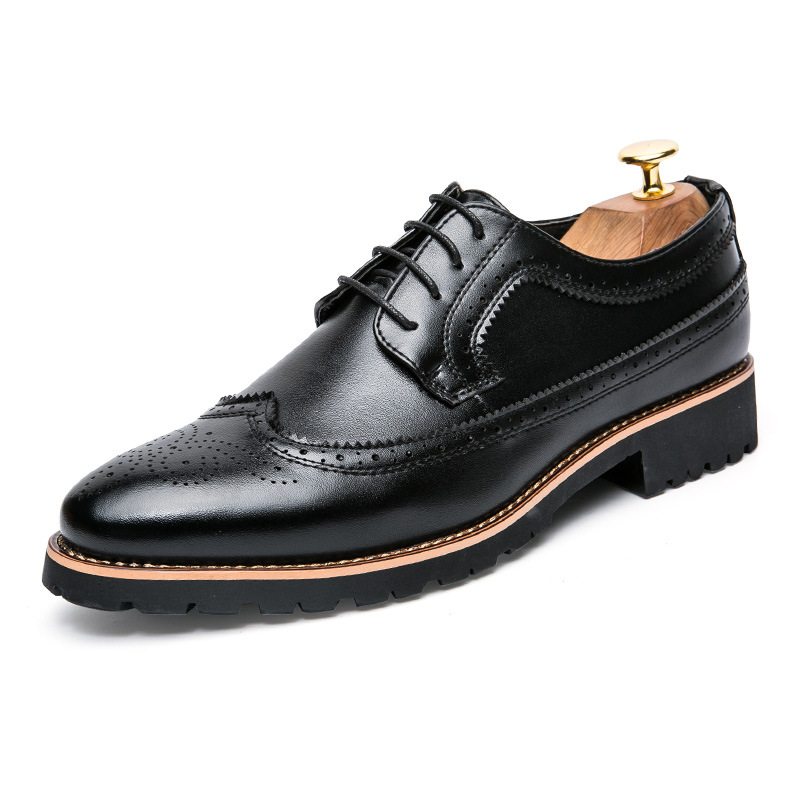 Mens Dress Shoes Leather Fashion Derby Shoes Classic Casual Business Wedding Footwear Lace-up British Style Male Formal Shoe K260328