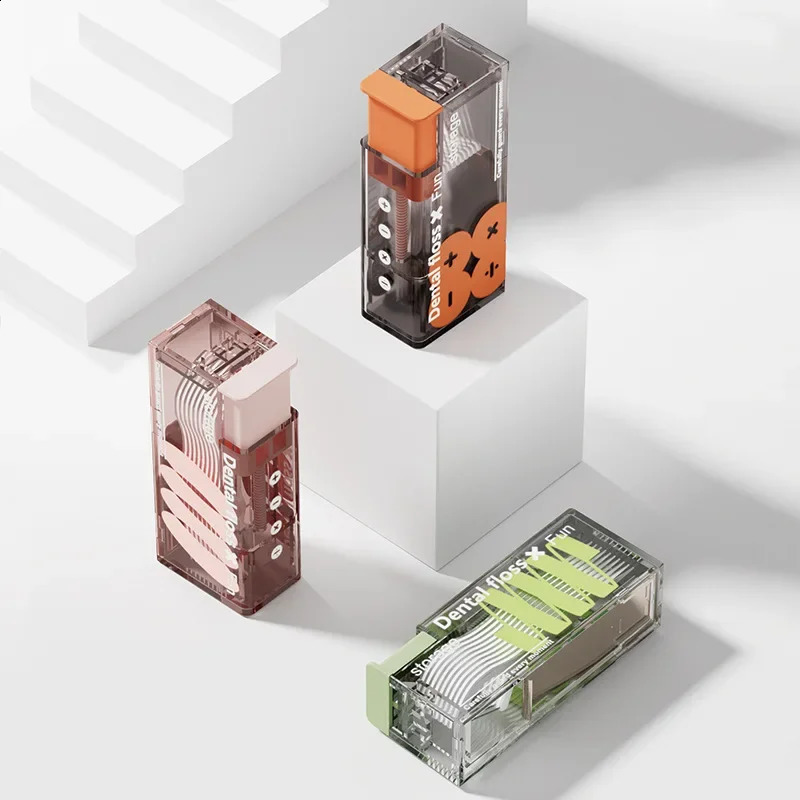 Mini Floss Box with Automatic Pop-up Toothpick Holder Portable Box Flossing Floss Stick Organizer Toothpick Dispenser Holder 240830