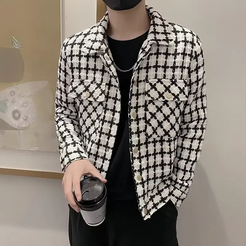 Trendy Casual Mens Jacket Color Block Slim Fit Korean Style Spring Autumn Fashion Top For Men Smooths Your Silhouette 240830