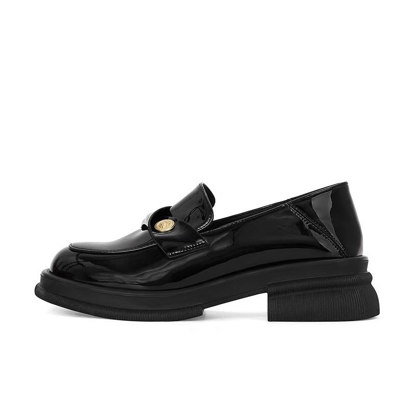 Women's British style thick soled loafers fashionable and versatile small leather shoes