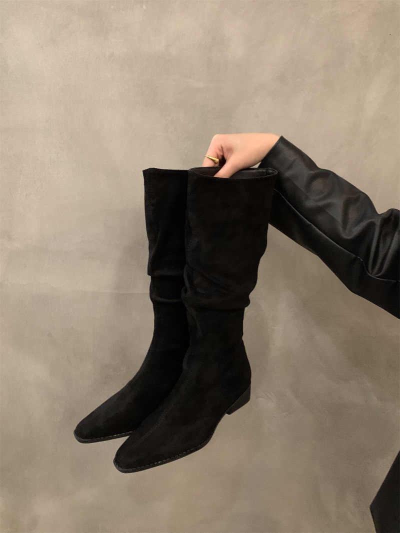 Women's autumn and winter velvet pile boots long leg knight boots