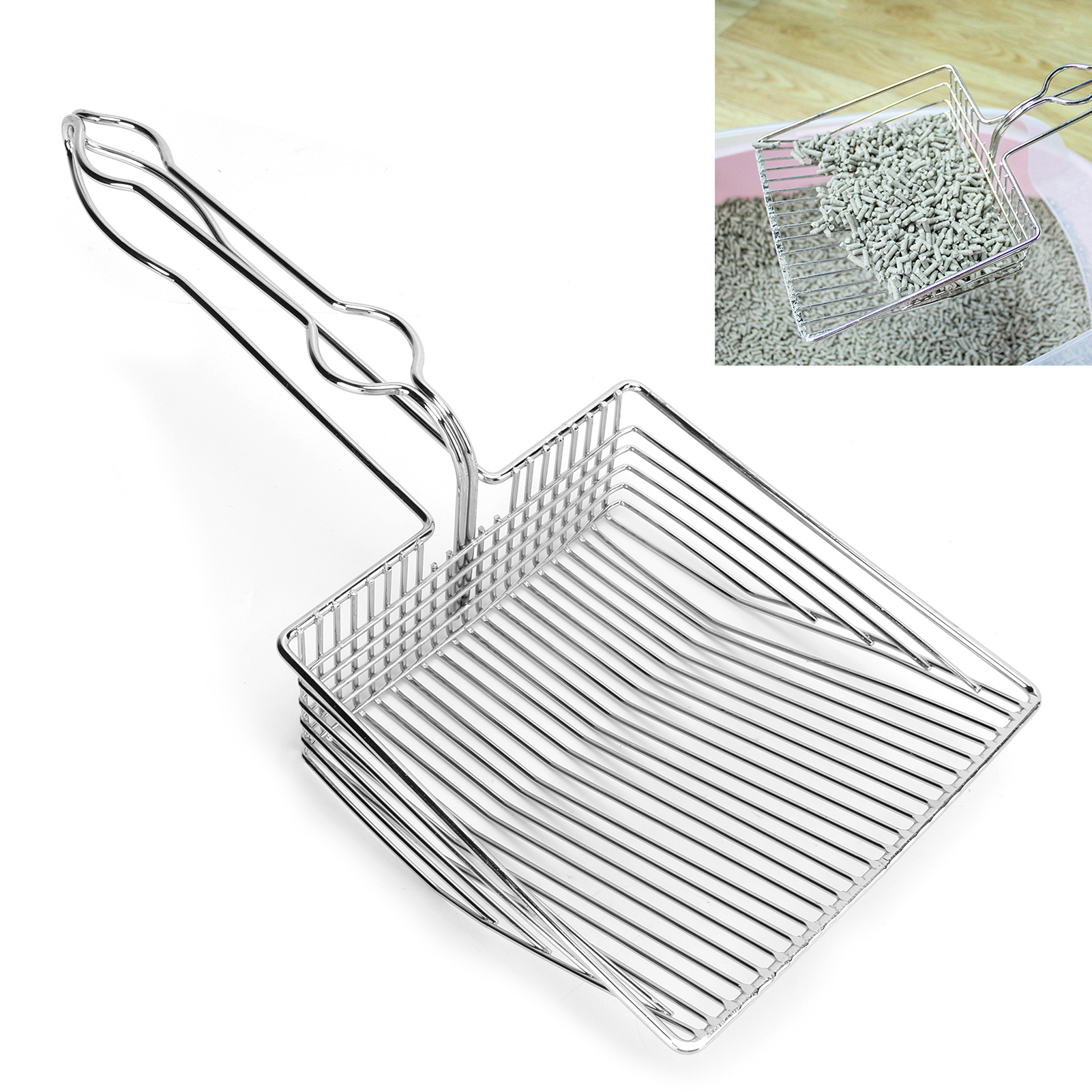 Pet Cat Litter Shovel Large Stainless Steel Metal Fine Hole Iron Shovel Cat Litter Shovel Pet Products Household General