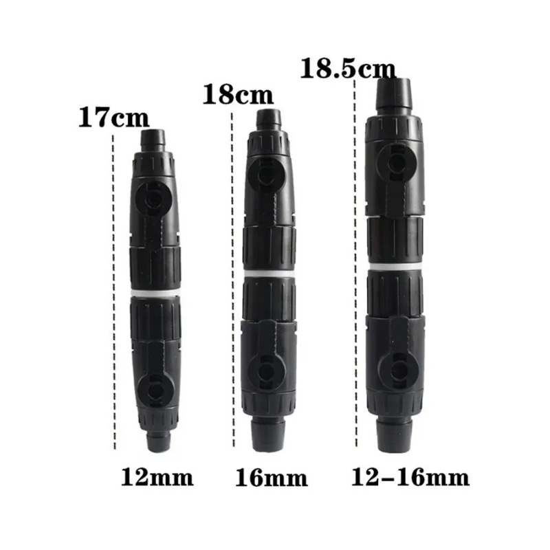 Aquarium Filter Connector for Fish Tank, Double Tap, Quick Release, Fish Tank Hose Pipe Valve, Accessories,12mm, 16mm