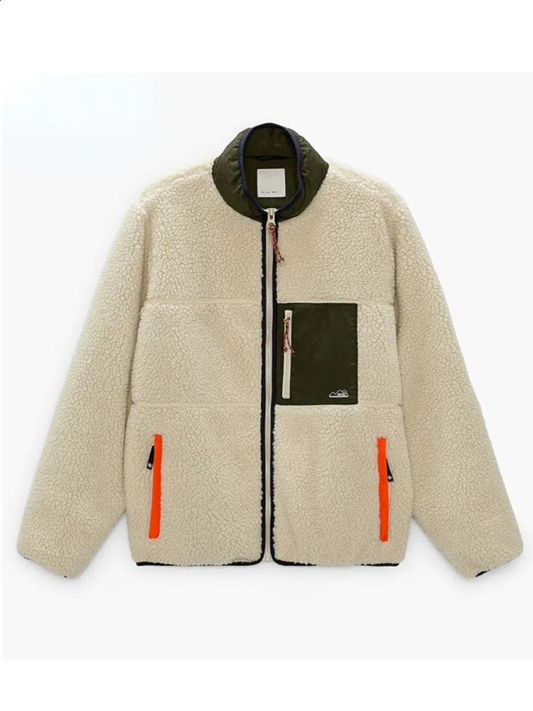 Winter Mens Thick Warm Cashmere Jacket Mens Casual Hooded Oversized Zipper Jacket Mens Top 240830