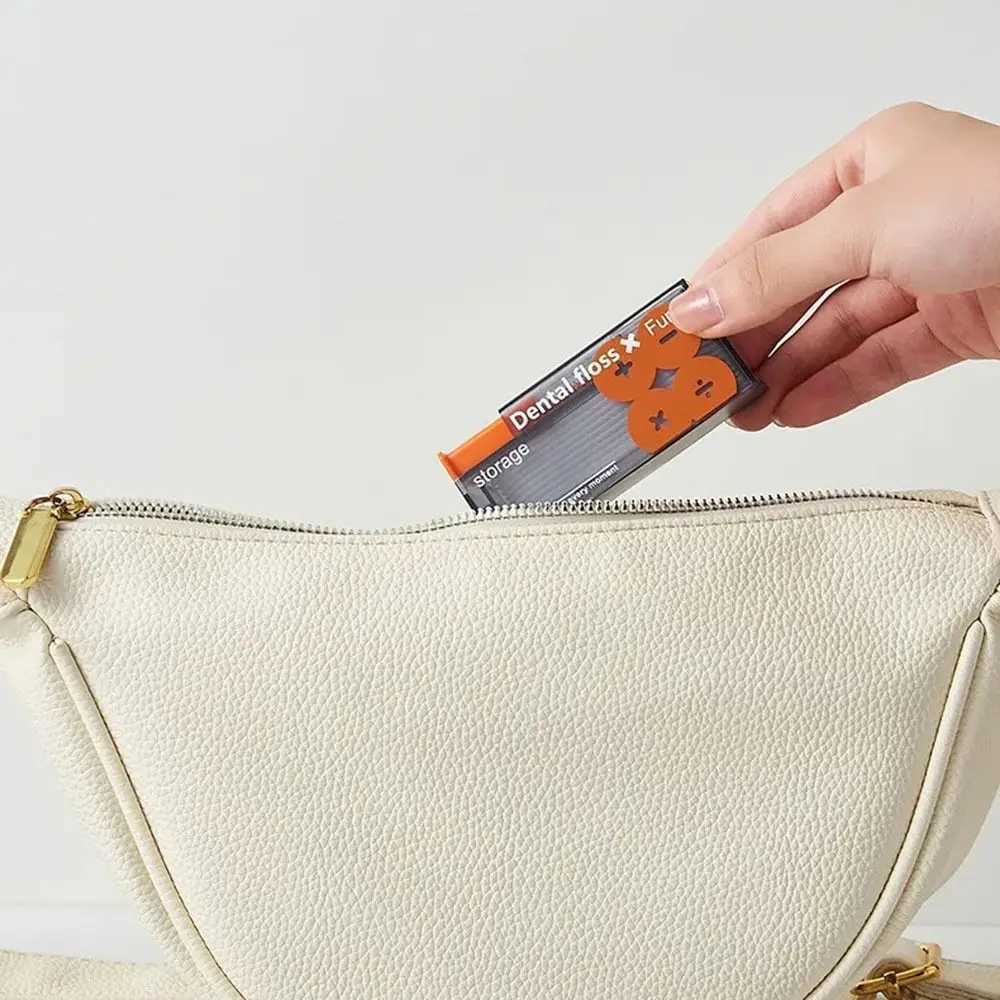 Automatic Dental Floss Storage Box Portable Thin Toothpick Dispenser With 10pcs Dental Floss Convenient Teeth Stick Case WomenXJ240830