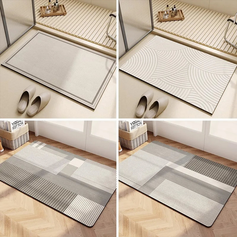 Super Absorbent Kitchen Carpets Long Diatomite Rug Soft Washable Nonslip Bathroom Mat Entrance Doormat For Home 240830