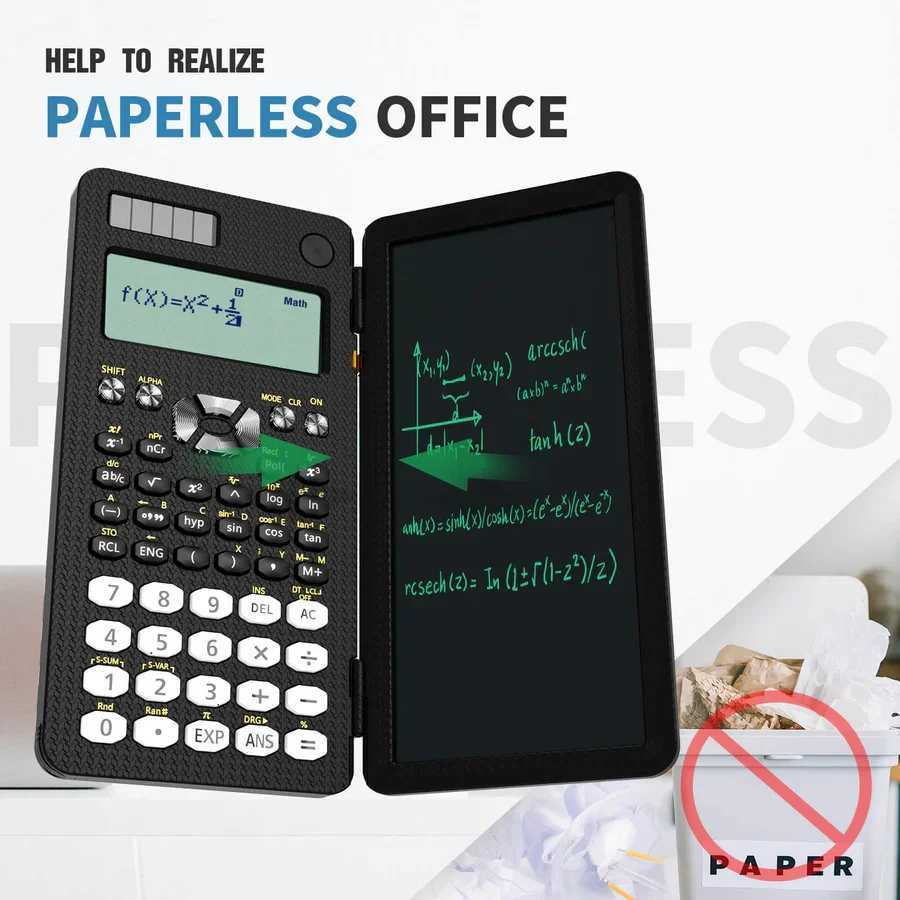 NEWYES NY-82MS Engineering Science Calculator Foldable Portable 240 Calculation Function Calculator with Writing Tablet M240831
