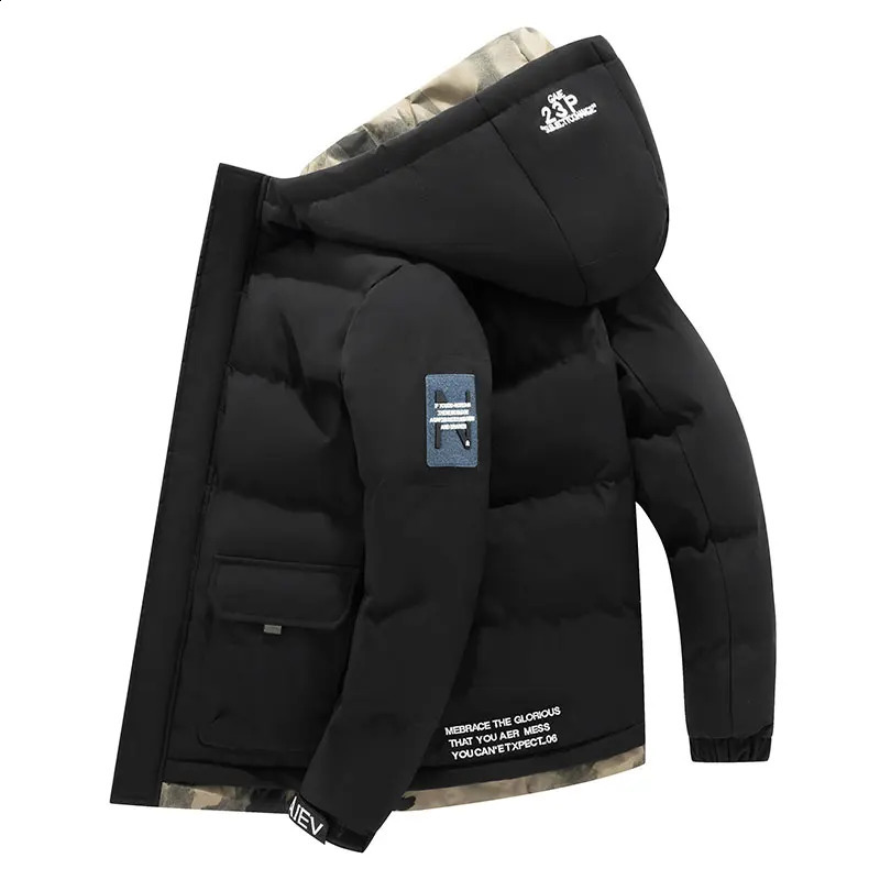 M5XL winter windproof parkas jacket mens warm hooded thick multi pocket down highquality 240830