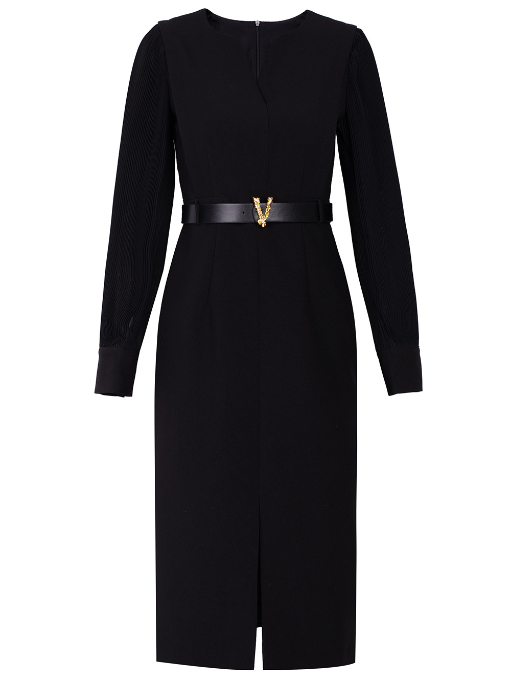 OC SB413N57 Basic Casual Dresses Autumn and Winter Pleated Long Sleeved Womens Dress Shirt Commuting Skirt Customization Medium Length