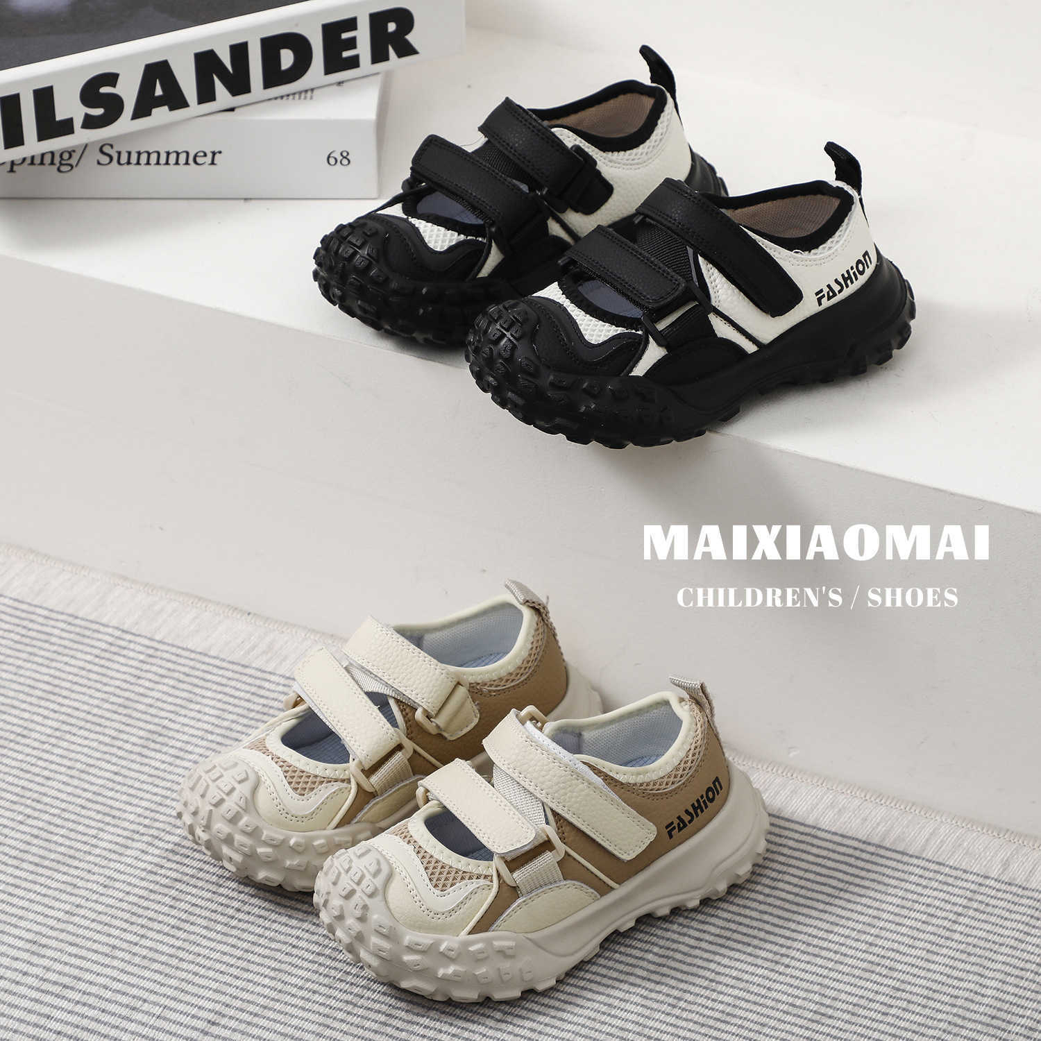 Athletic Outdoor Maixiaomai Summer Hollow Boys Sports 2024 New Tire Bottom Childrens Running Lightweight Girls Casual Shoes C260130