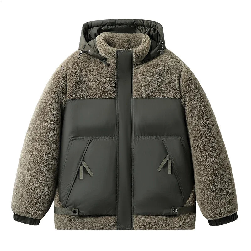 Mens Winter Parkas Polar Fleece Reversible Cotton Outerwear Clothing Parkas Jacket Mens Windbreaker Thick Warm Male M-4XL 240830