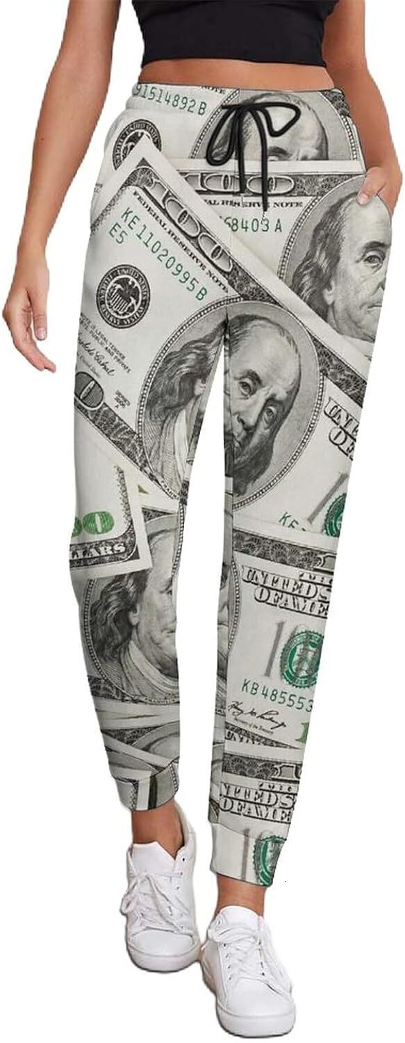 Sweatpants Mens Women 3D printing patterns Hundred dollar bills interesting patterns Sweatpants, Lounge Pants, Drawstring with Pockets Mens Sweat pant