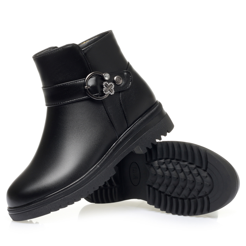 AIYUQI Women Winter Boots Anti-slip 2024 New Genuine Leather Warm Mom Boots Women Thick Wool Large Size Women's Ankle Boots