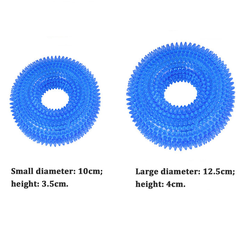 Pet Dog Toys Round Thorn Ring Pet Molar Chews Toy Puppy Tooth Cleaning Interactive Training Squeaky Sound Toy Pet Supplies