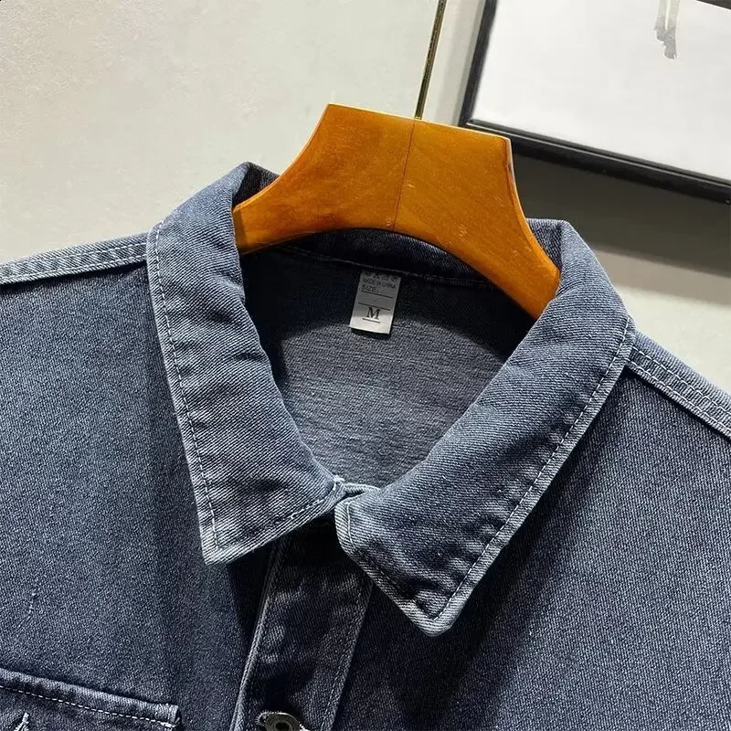 Trendy Denim Jacket For Men Loose Fit European Style Streetwear Fashion Spring Season Arrival Clothing Regular Length 240830