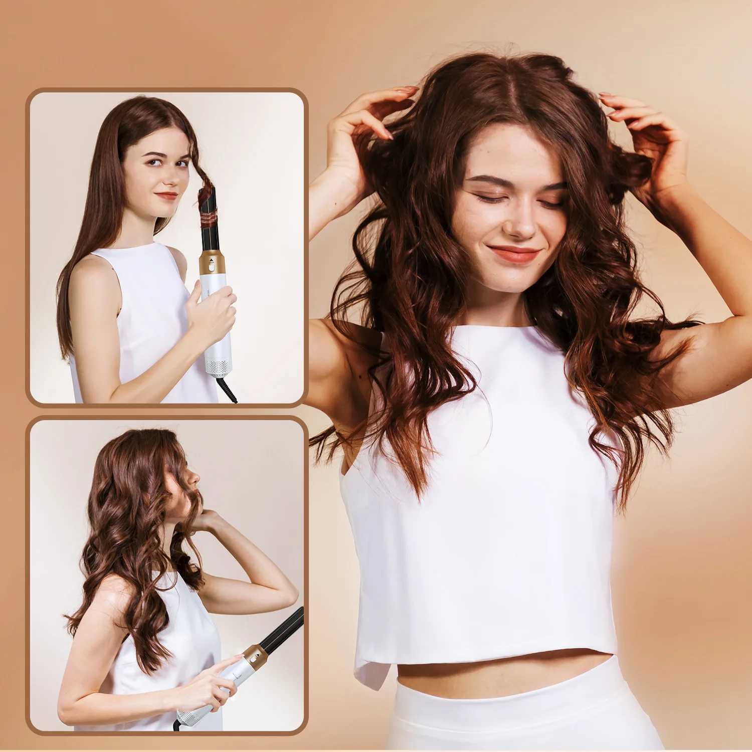New Hair Dryer Multi Hair Styler 5 in1 Curling Iron Hair Straightener With Hair Brush W250114