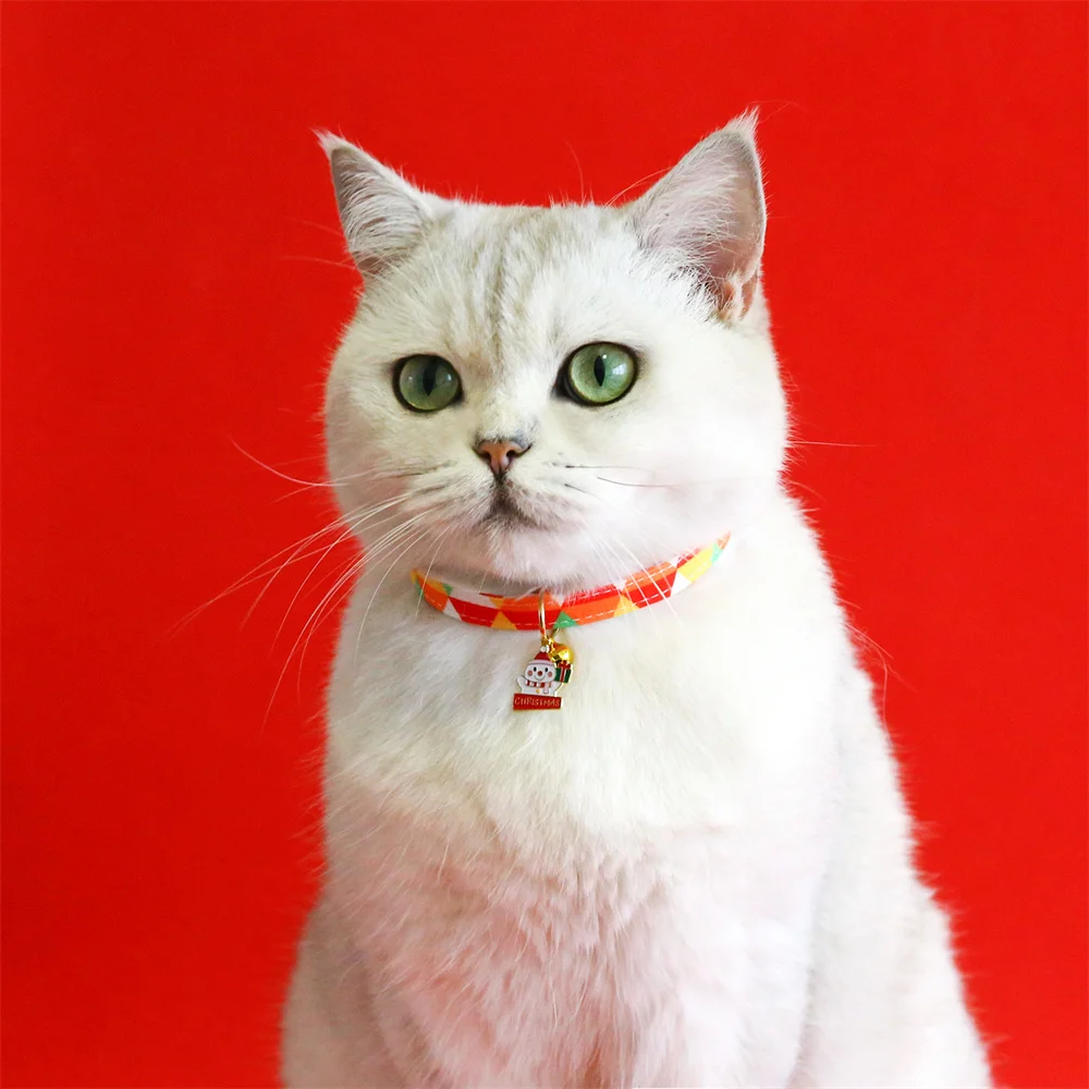 Christmas Cat Collar,adjustable Pet Collars with Christmas Pendant Collar,anti-suffocation Buckle & Bell,cat & Puppy Accessories