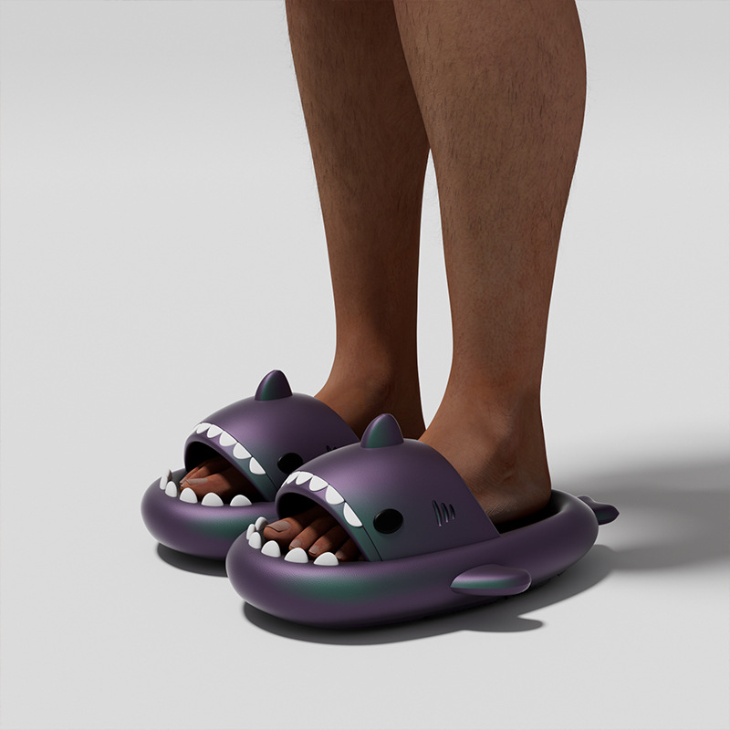 Summer Beach Shark Slippers Men Shark Slides Men Bathroom Flip Flops Adult Home Anti-skid Couple Childrens Funny Flat Sandals z250708U6SA