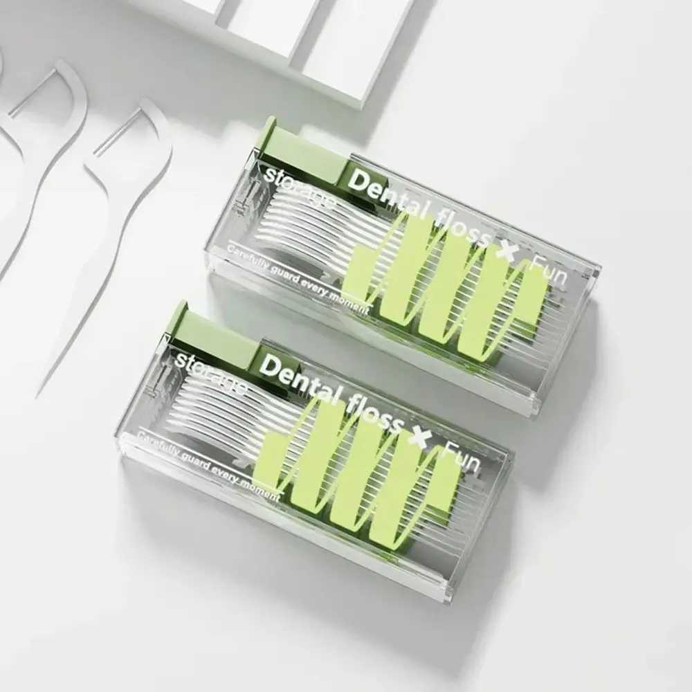Automatic Dental Floss Storage Box Portable Thin Toothpick Dispenser With 10pcs Dental Floss Convenient Teeth Stick Case WomenXJ240830