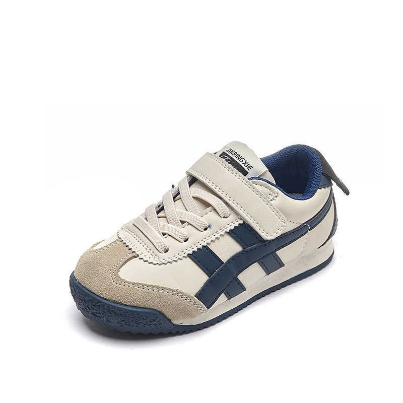 Athletic Outdoor Childrens sports 2024 autumn new item girls genuine leather white lightweight and non slip boys casual shoes H260130