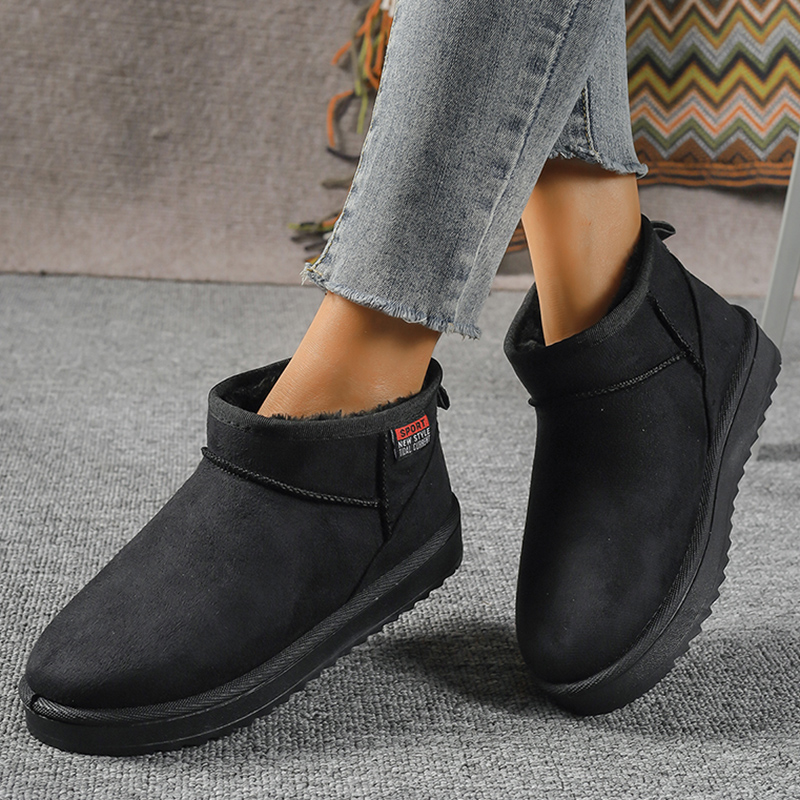 Thick Plush Platform Snow Boots Women 2024 Slip On Faux Suede Ankle Botas Mujer Winter Keep New Warm Fur Cotton Shoes Woman