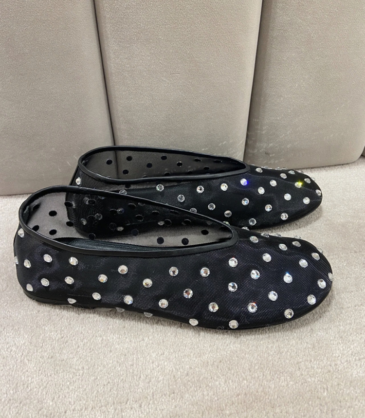 Mary 6e68c Women's Crystal Jane Fashion Studded Brand Hollow Casual Flat Ballerina Shoes dh5684029