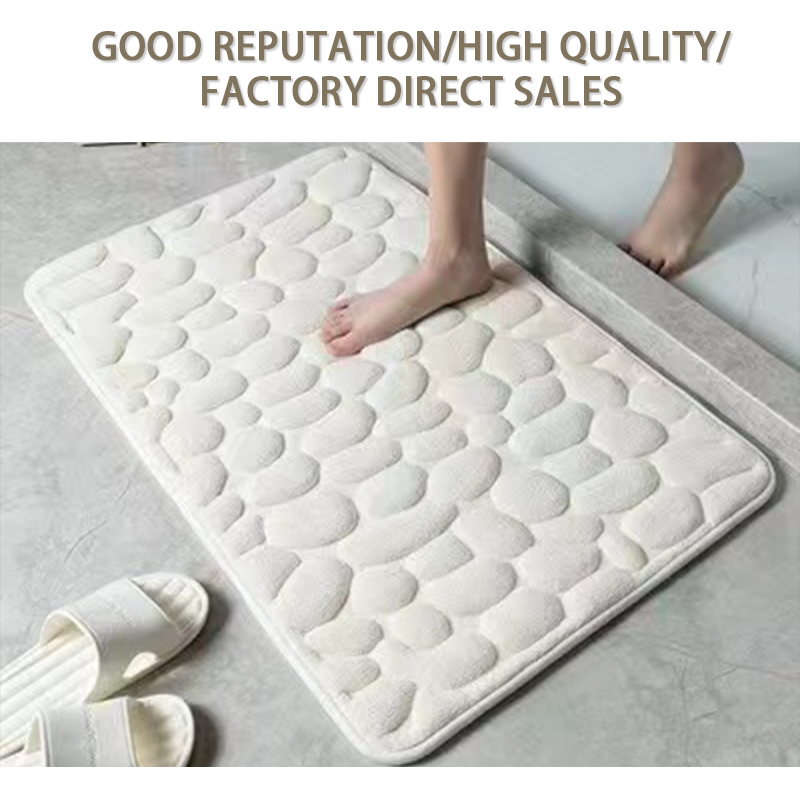 Bath Mats Cobblestone Embossed Mat Non-slip Carpets Water Absorption Washable Bathtub Floor Rug Shower Doormat Bathroom Decor