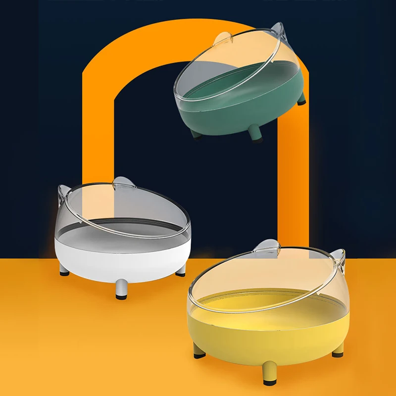 Raised Stainless Steel Food Bowls, Non-Slip Crash Elevated Cat and Dog Feeding Supplies, Safe Guard Neck, Puppy Supplies