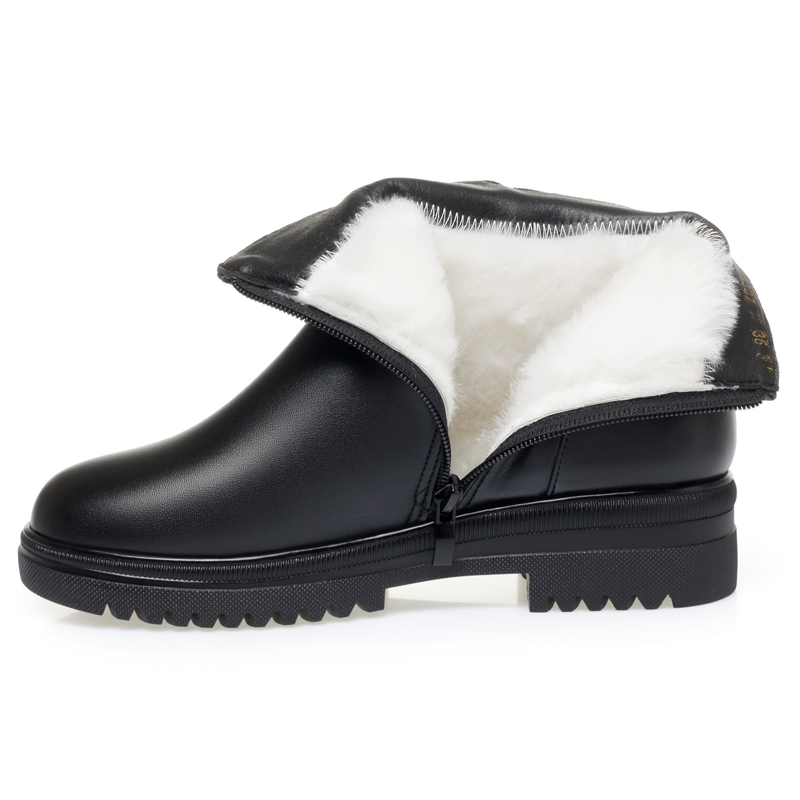 AIYUQI Women Winter Boots Anti-slip 2024 New Genuine Leather Warm Mom Boots Women Thick Wool Large Size Women's Ankle Boots