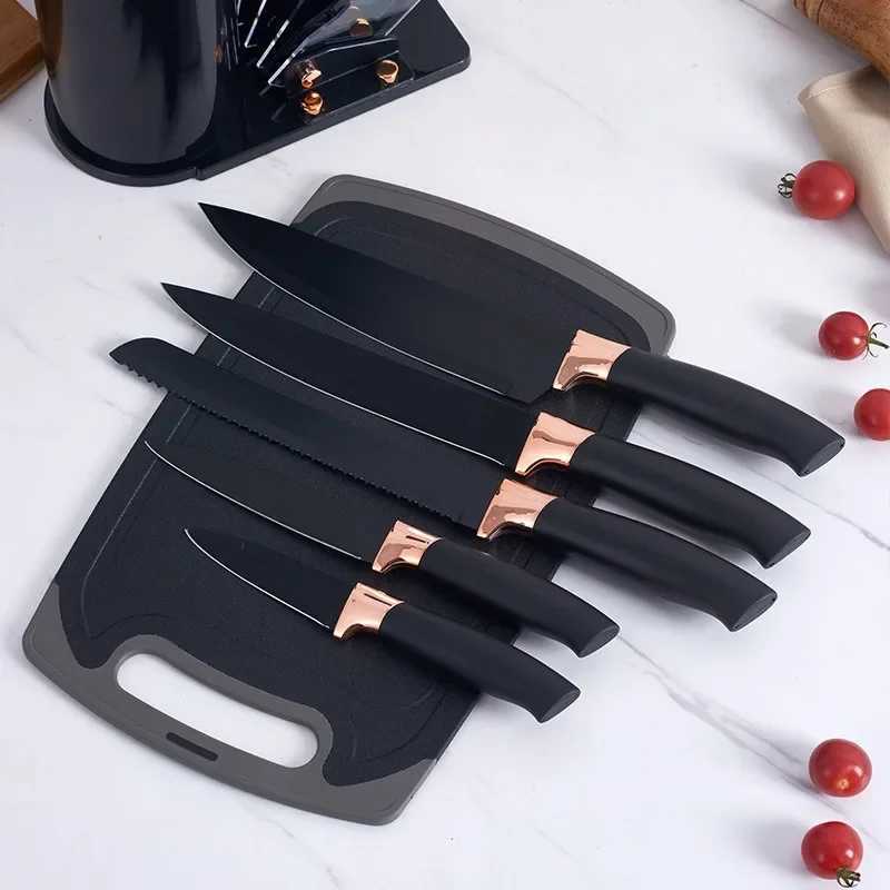 19 sets of kitchen utensils and knives silicone cooking utensils stainless steel chef knives cutting plates kitchen cooking toolsX240831