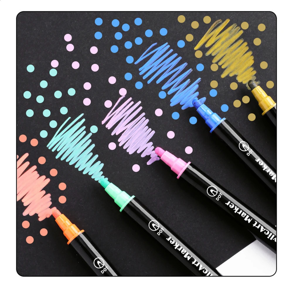 12/24/36 Colors Acrylic Marker Pen Set Ink Painting Tool Fabric Rock Painting Ceramic Glass Canvas DIY Card Making Art Supplies 240830