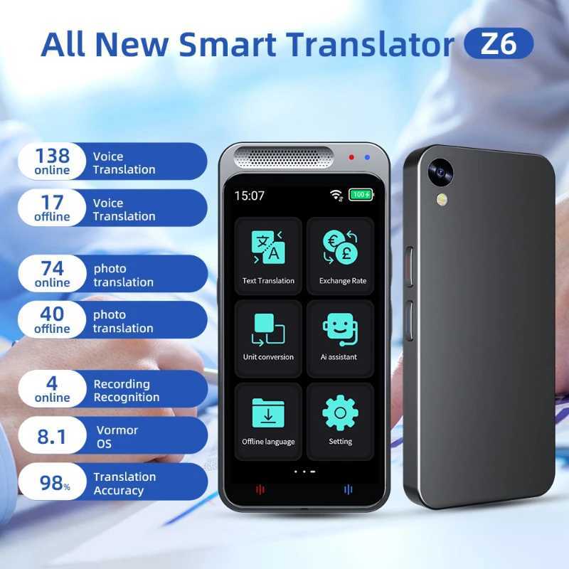 New Z6 portable audio translator 138 language intelligent translator offline real-time voice AI voice photo hot selling mini M240830