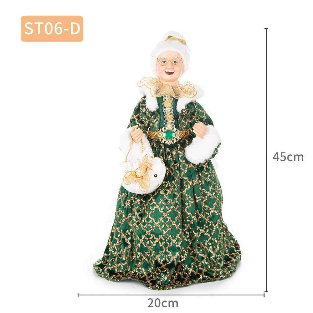 Christmas Decorations 48cm Christmas New Santa Claus Grandma Doll Decoration Scene Layout T240830