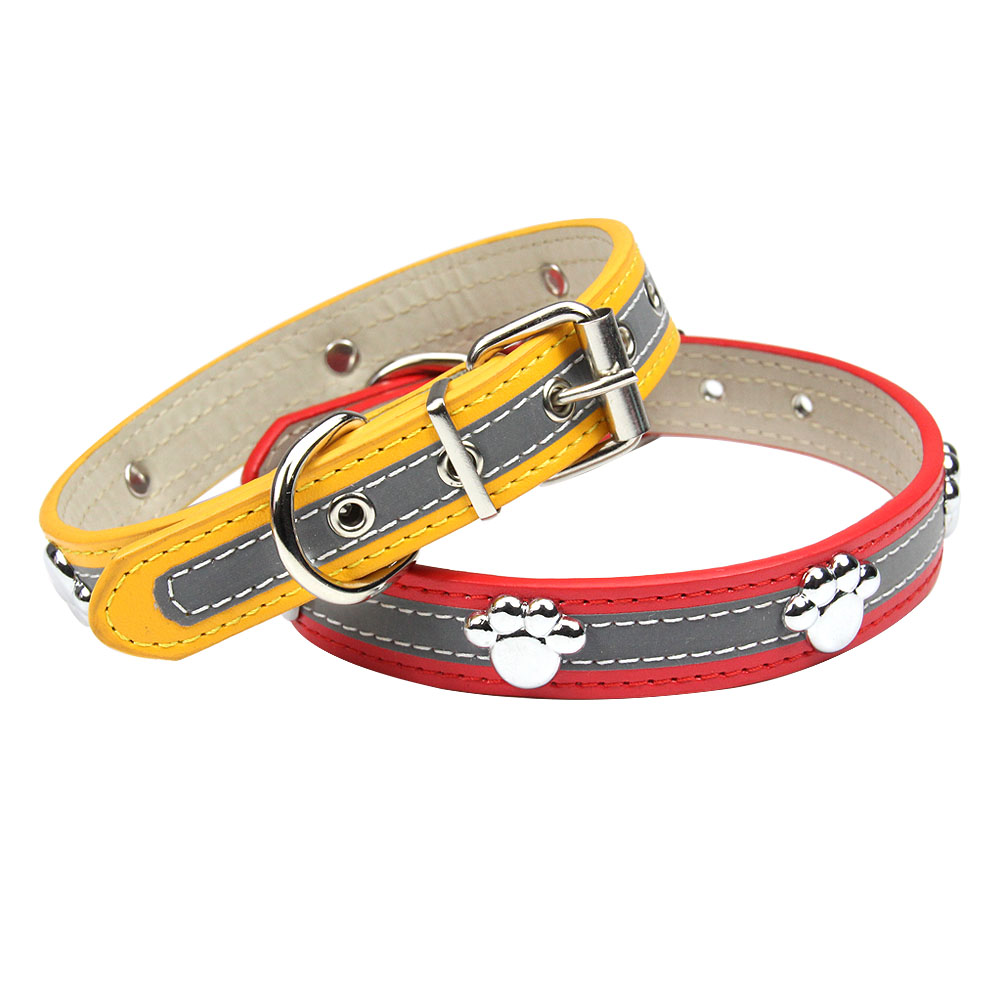 halloween pet Riveted reflective pet collar dog rope dog chain PU leather dog collar pet collar wholesale