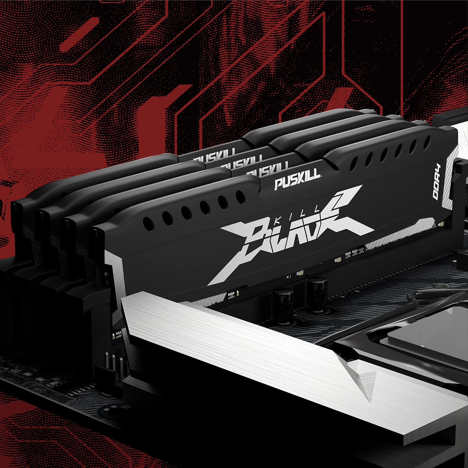 PUSKILL RAM DDR4 16GB 8GB 12V 3200MHz 2666MHz Desktop Computer UDIMM Cooling Vest Memory Memoria 240828