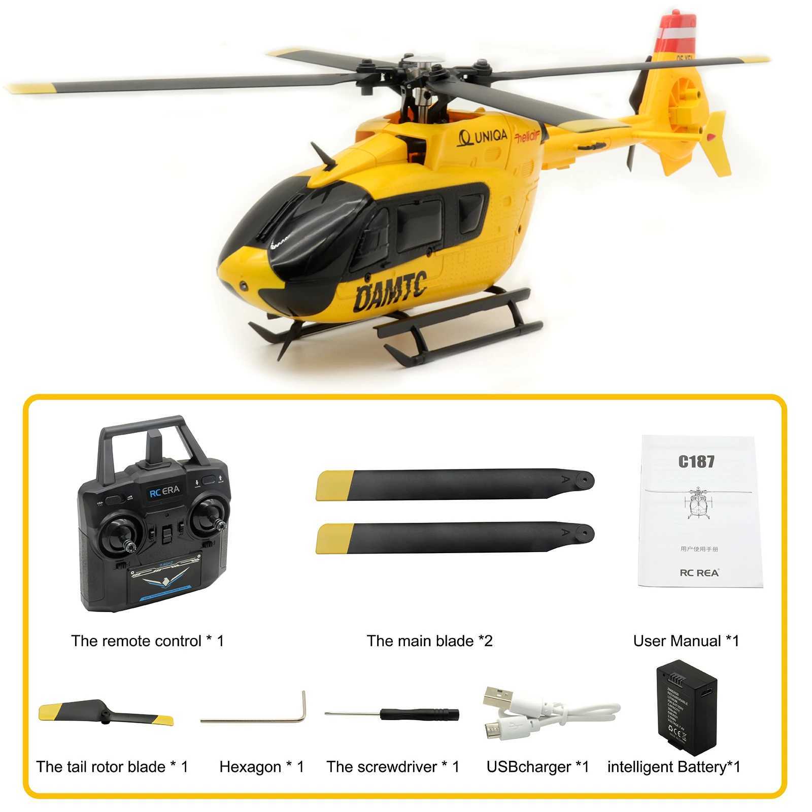 ERA C187S Police Uniform EC135 Scale Gyroscope Stable Barrier Free 4ch RC Helicopter Remote Control Mirco Heli Hobby Model W240830 Free shipping