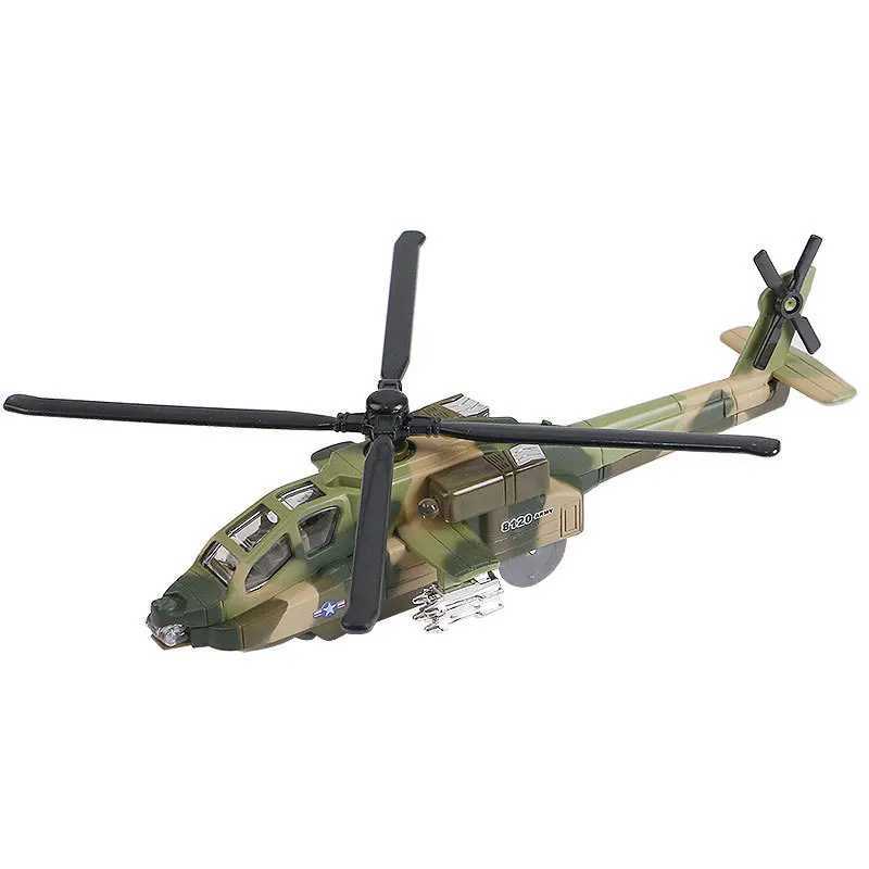 Quality allows pulling back 1 72 armed helicopter model silated sound and light aircraft die-casting alloy toys free delivery W240830 Free shipping