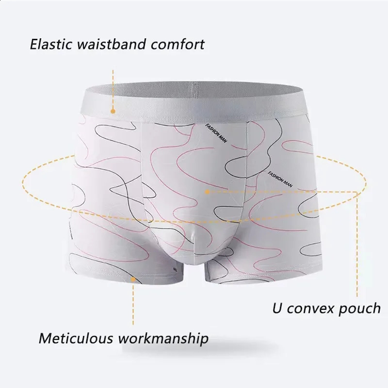 Men Boxers Sports Underwear Underpants Shorts 2XL 3XL 4XL Simple Line Breathable Fashion Fitness 240830