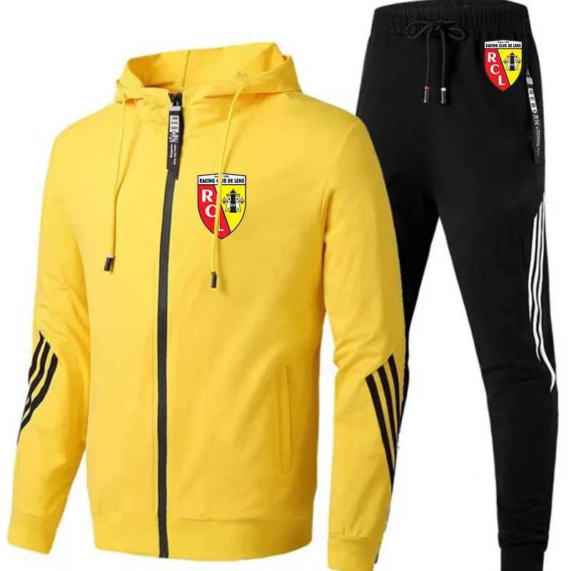 Men's Tracksuits Euro Club Rc Lens Printed Men Casual Set Spring Autumn New Sportswear Hoodies+Pants 2PCS Sets Hip Hop Strt Loose Tracksuits Y240
