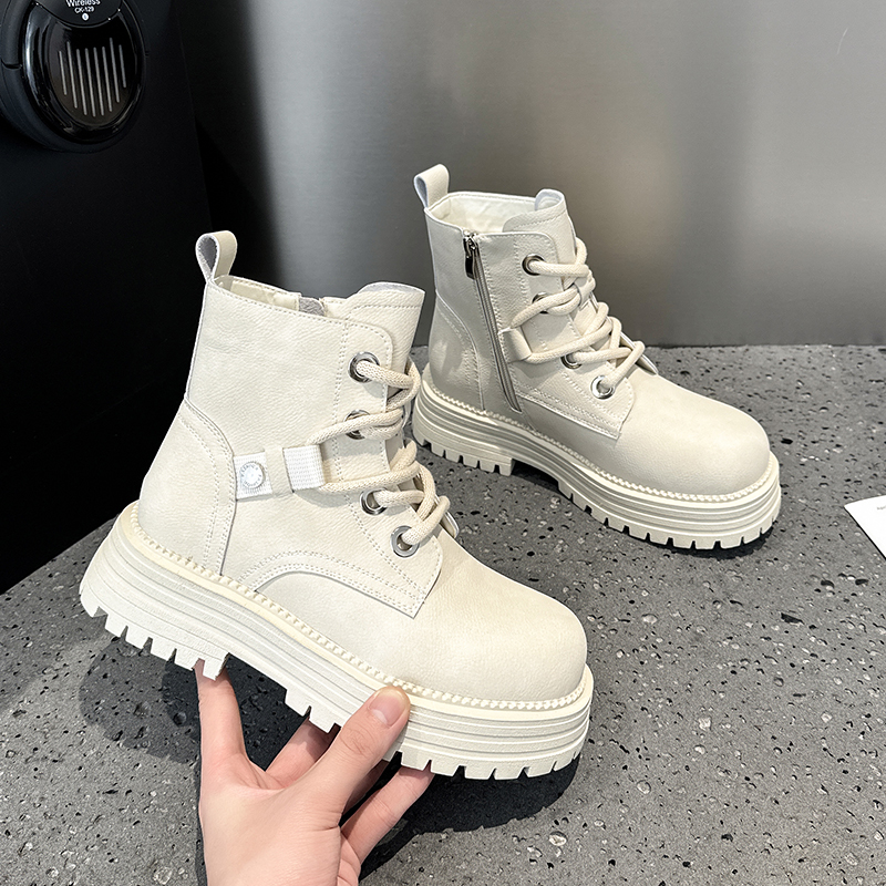 AIYUQI Ankle Boots Women 2024 Autumn New Genuine Leather Women's Biker Boots Retro Platform British Style Women's Booties