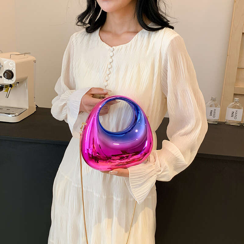 Evening Clutch Bags For Women 2024 Designer Purses And Handbags Golden Wedding Dinner Party Round Handle Wrist Bag - view 6