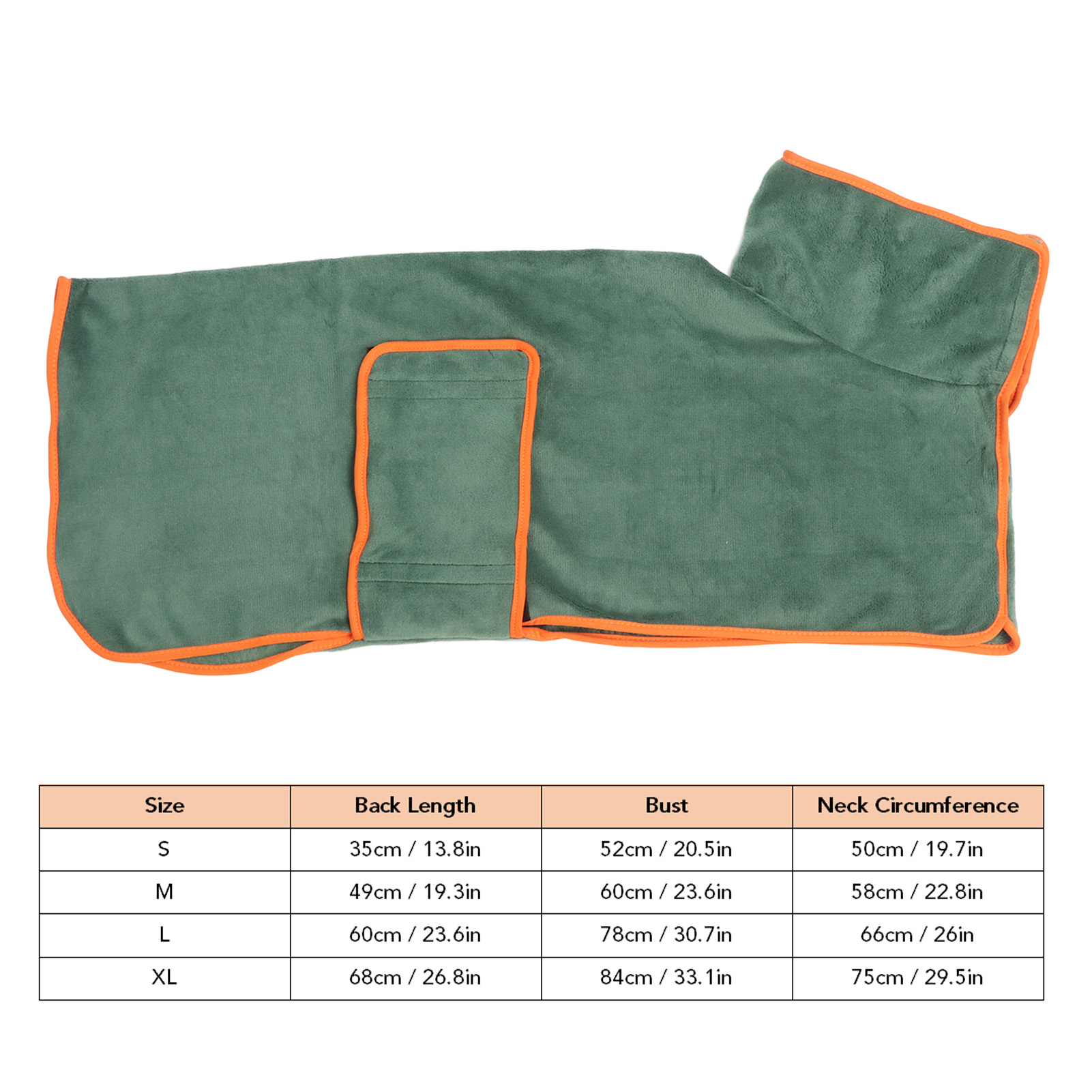 Pet Bathrobe Water Absorption Adjustable Hook And Loop Design Dog Towels For Drying XL