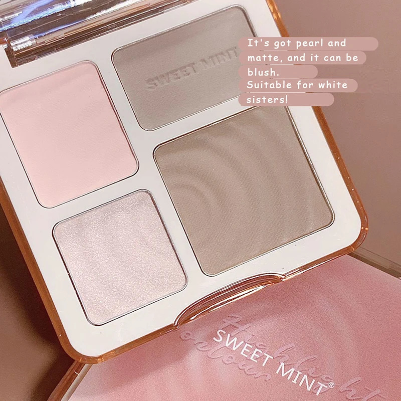 4 Color Matte Bronzer Contour Shading Powder Palette Natural Stereoscopic Nose Shadow Multifunctional Highlighter Blush Cosmetic 250814