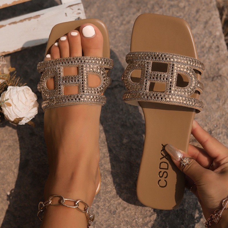 Summer for New Ladies Flat Beach Slippers Women Dia Sandals Outdoor Shoes Designer Plus Size 42