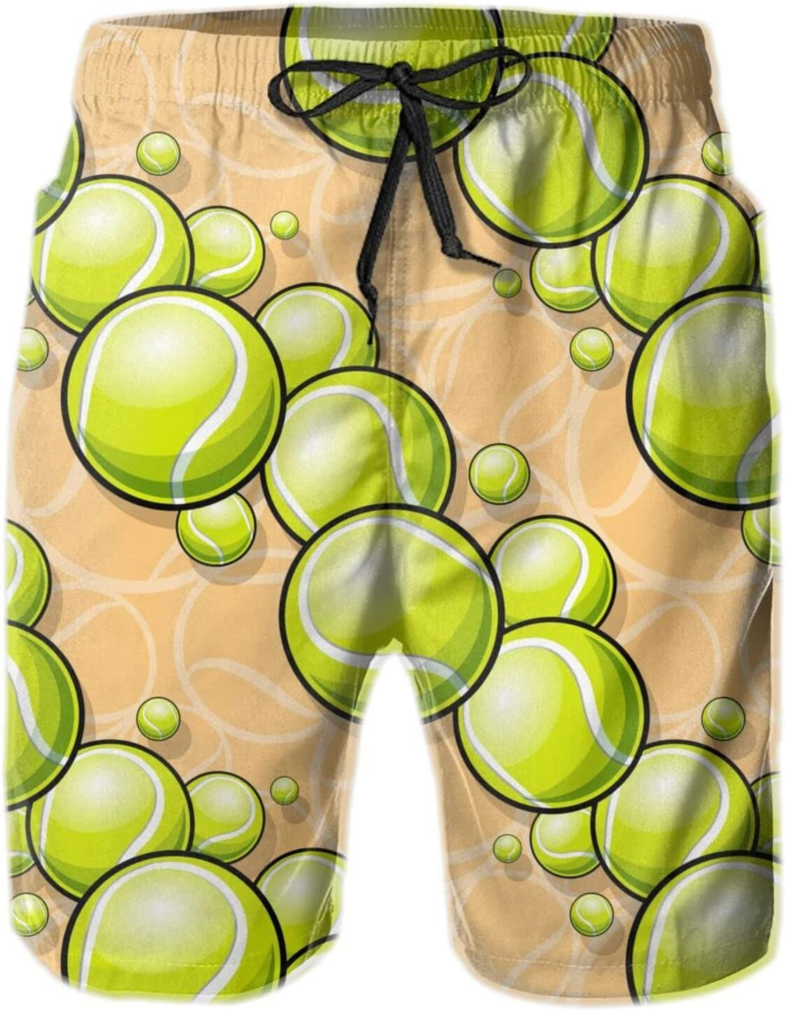 Mens Shorts 3D Printed Pattern Tennis Ball Swim Trunks Quick Dry Print Beach Board Swimwear